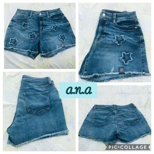 A.N.A. Denim Embroidered shorts